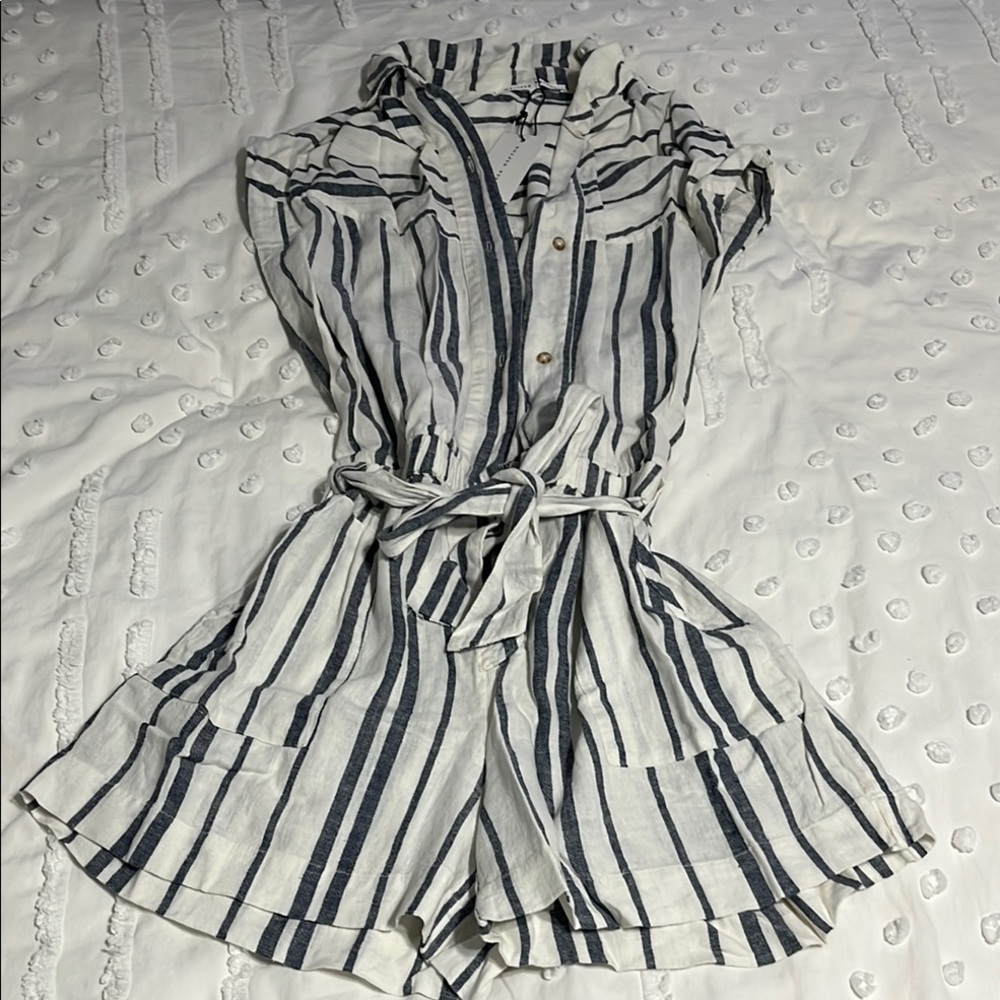 🇨🇦 Canadian designer Melissa Nepton- Striped Button-Up Romper